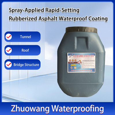 Spray On Rapid Curing Rubberized Asphalt Waterproof Coating Two Component Spray for Tunnels and Culverts