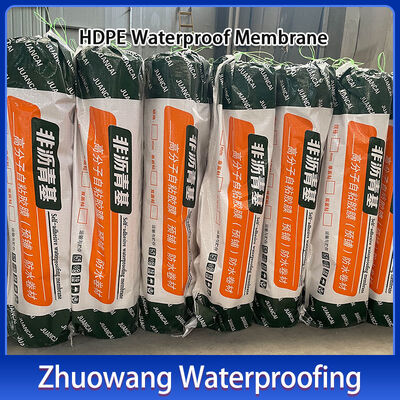 1.2mm / 1.5mm Hdpe Self Adhesive Waterproof Membrane Skin Type For Trench Floor Waterproofing