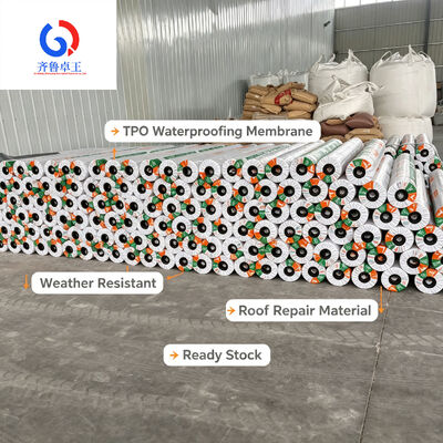 Self Adhered TPO Waterproofing Membrane Heat Aging Resistant For Industrial Plants