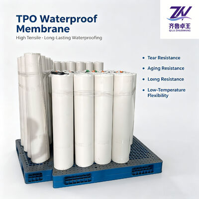 Heat Weldable TPO Waterproofing Membrane with 20 Years Warranty and Class A Fire Resistance