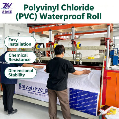 Flame Retardant PVC Waterproofing Membrane with Heat Aging Resistance and 20+ Years Durability for Roofing and Basements