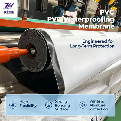 White Single Ply PVC Waterproofing Membrane with Fleece Backing for PVC Roofing Membrane Construction Projects