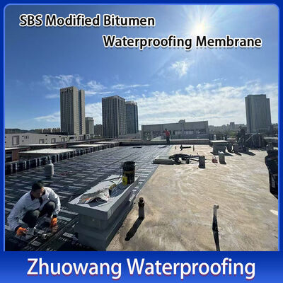3-5mm Black Sbs Elastomeric Bitumen Membrane Torch Applied For Comprehensive Waterproofing