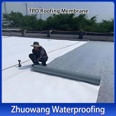 TPO Waterproofing Membrane Roll Flexible 1.2-2.0mm For Industrial & Building Roofs