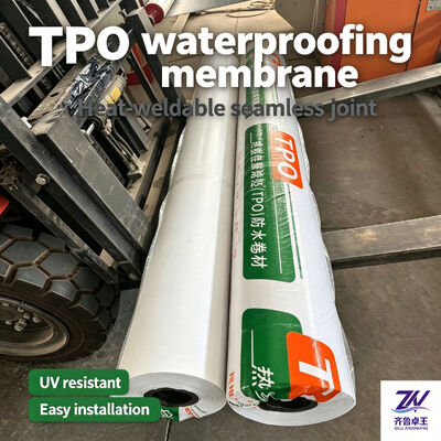 Durable TPO Waterproofing Membrane with 20 Years Warranty, Class A Fire Resistance, and ≥ 300% Elongation for Roof Systems